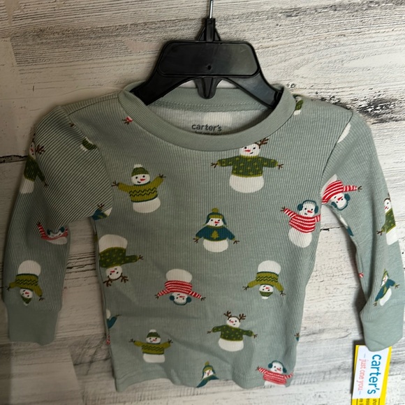 Carter’s Snowman Baby Pajamas Size 12 Months NEW - Picture 3 of 7